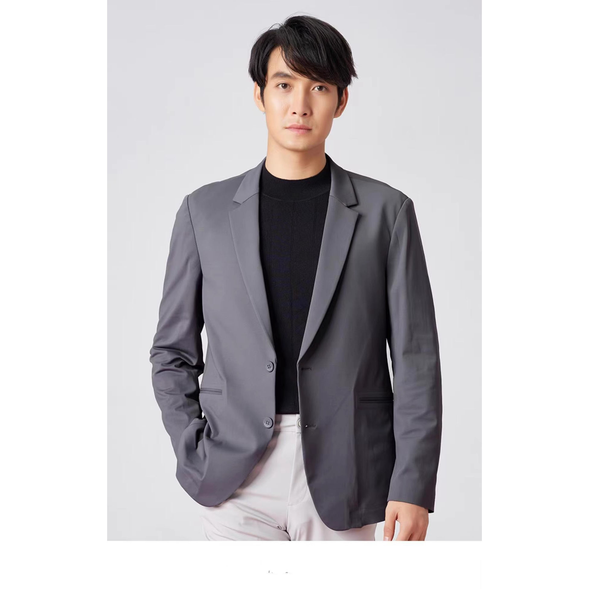 G3QDX941SA利家秋季时尚简约舒适休闲新款纯色平驳领单西服上衣男