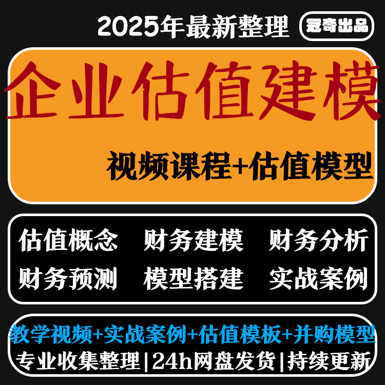 企业估值模型财务建模财务分析与估值方法视频教程课程