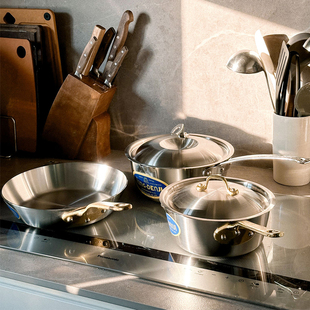 【中尾铝业】高端不锈钢雪平锅 电磁炉兼容 日剧《东京大饭店》款