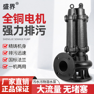 污水泵抽粪泥浆220v家用排污泵380V鱼塘养殖场专用大流量潜水电泵