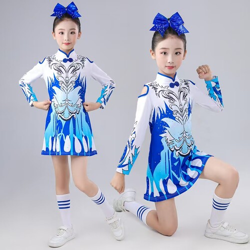 中国风啦啦队服女童专业演出服