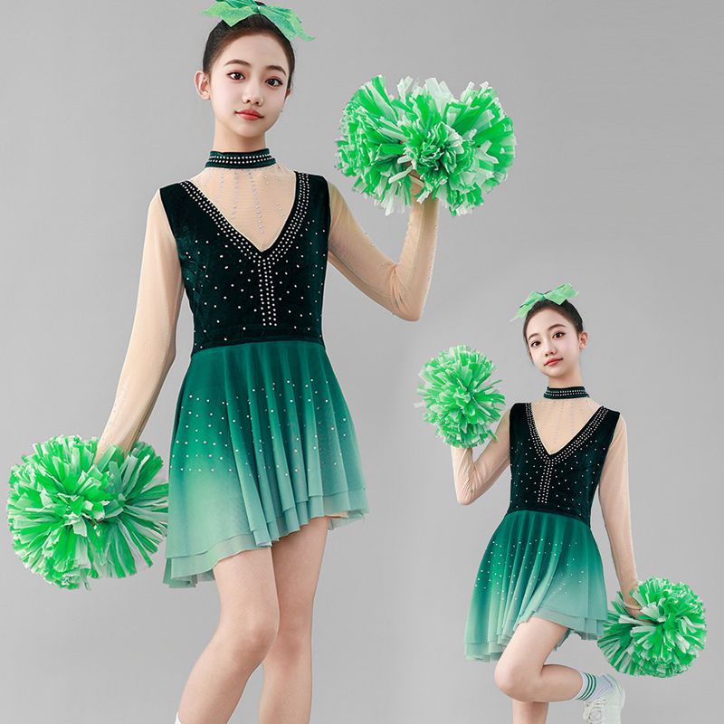 儿童啦啦队服女演出服比赛运动