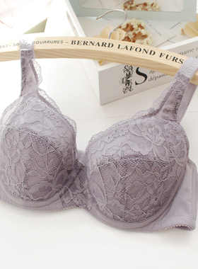 大码文胸女士内衣乳罩胸罩薄棉杯BCDEF75-110侧收超薄款文胸舒适