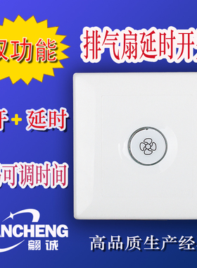 翩诚双功能排气扇抽气扇延时开关可调时间 长开延时定时关 可并联