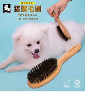 Truelove宠物用品猫狗猪鬃毛刷按摩梳子清理猫狗浮毛梳大中小犬用