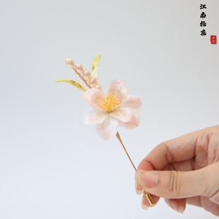 月色袅袅 江南拾花 非遗手作原创设计绒花胸针日常汉服旗袍胸花