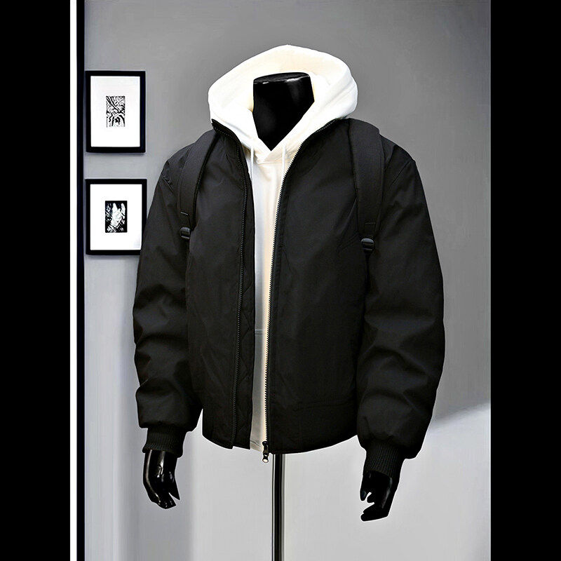 秋冬季港风纯色加厚棉服防风保暖H1030港风棉衣外套MY570P42，男装棉衣，星座1712-5