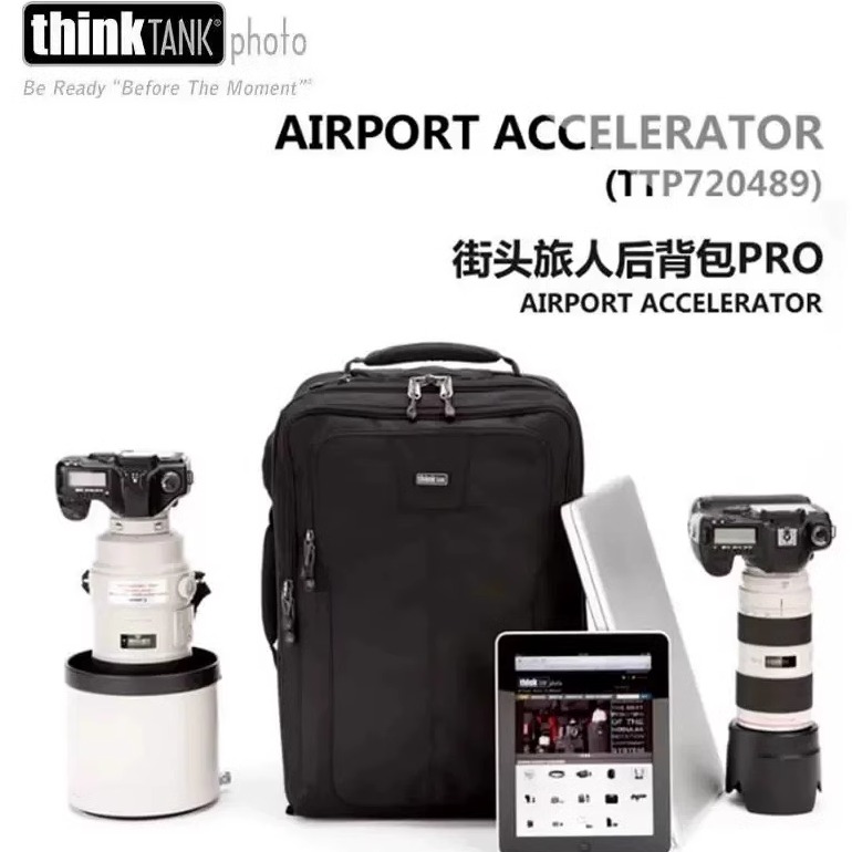 ThinkTank创意坦克489大容量双肩相机包400/500/600镜头摄影背包