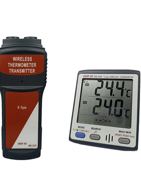 台湾DE33进口k型热电偶工业远程告警无线温度计测温仪同屏显示