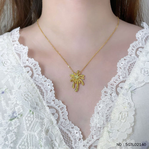 黄金璀璨浪漫烟花项链女新款999足金时尚高级感套链送女友礼物