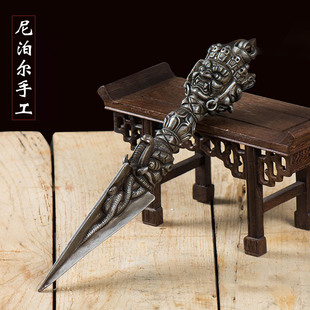 家用用品尼泊尔手工铁做旧普巴金刚杵金刚橛家居桌面供具摆件
