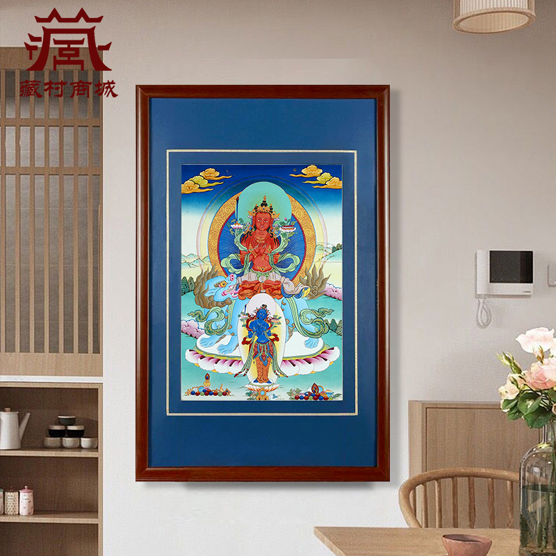 文殊菩萨矿物颜料唐卡挂画