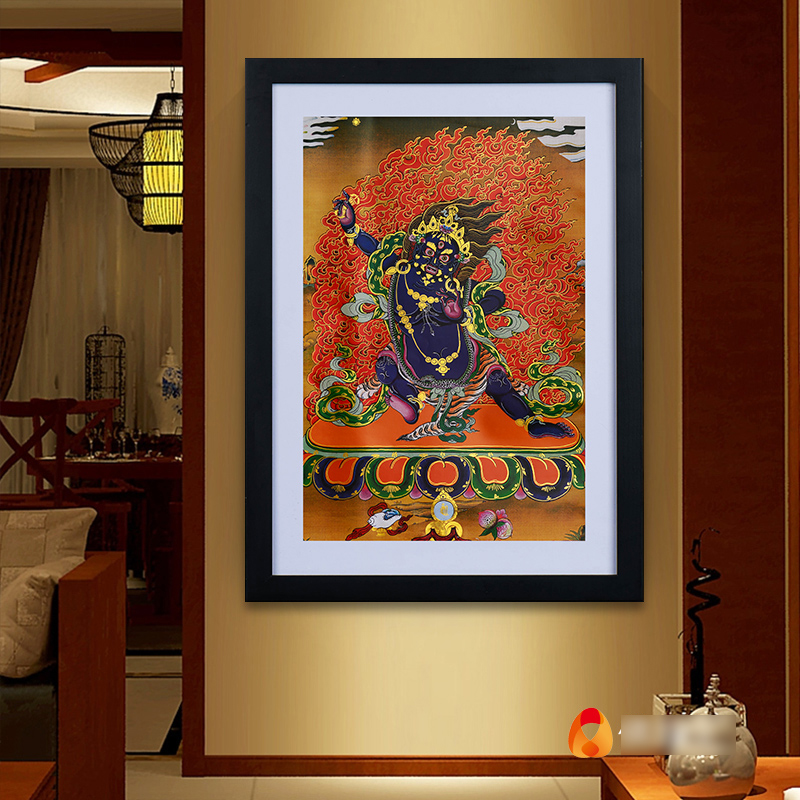 西藏唐卡画挂画客厅玄关实木画框相框金刚手大势至菩萨唐卡装饰画