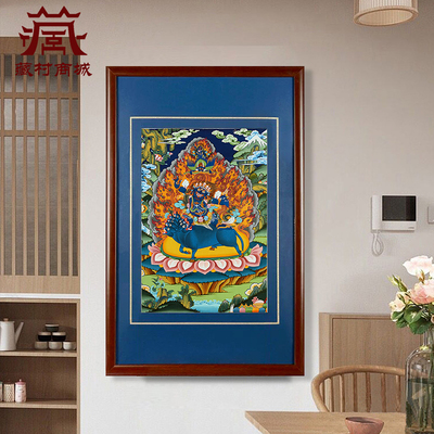 藏村莲师现代家居唐卡装饰画