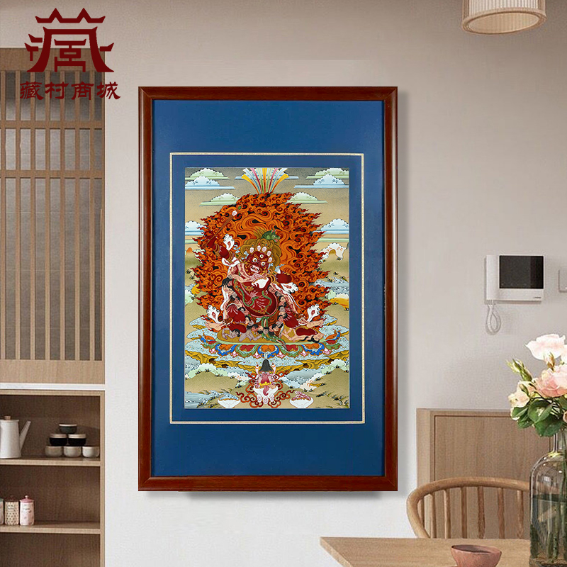 藏村马头金刚唐卡室内家用装裱挂画马头明王家居装饰画像图片