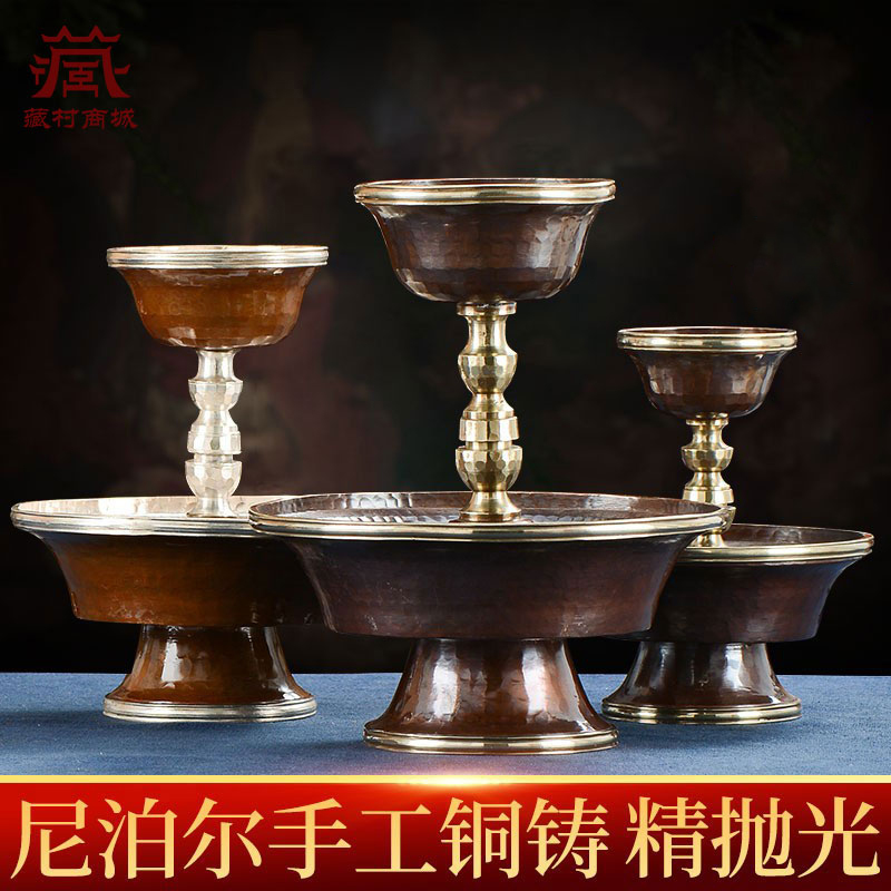 铜制水杯水碗护杯中式手工打磨