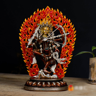 作明佛母铜摆件 居家工艺品定制铜像7寸紫铜镀银室内摆件