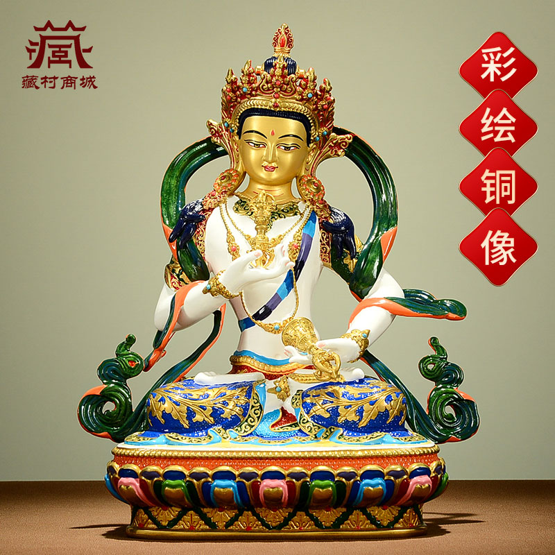 现代桌面摆件铜彩绘雕花