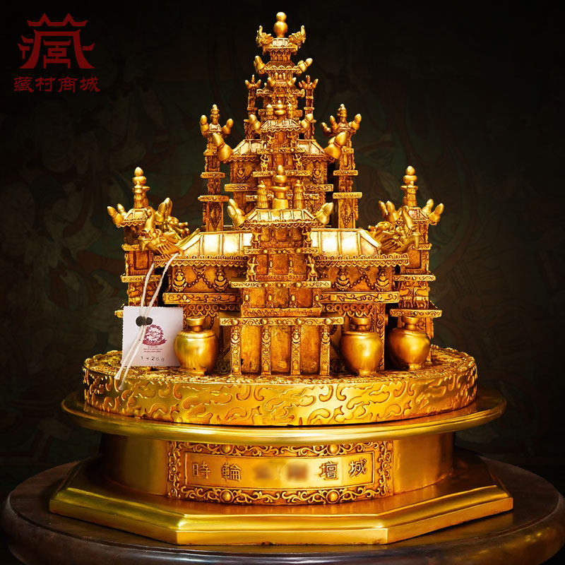 藏村全鎏金十一寸时轮金刚坛城精工铜雕室内家用桌面铜摆件,家居饰品,装饰摆件,淘宝优惠券,粉丝福利购,淘宝优惠卷