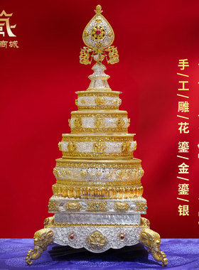 尼泊尔手工曼扎盘曼达盘摆件