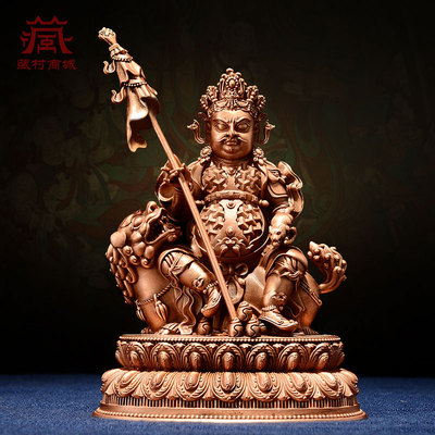 紫铜雕花财宝天王铜像摆件
