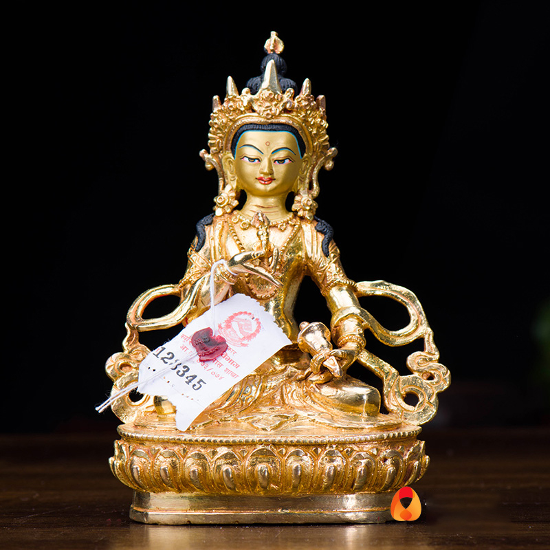 金刚萨埵5寸铜鎏金尼泊尔手工铜像家用现代桌面金刚萨跺