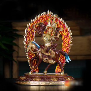 格萨尔王室内居家摆件 家用摆件尼泊尔手工艺品铜半鎏金8寸