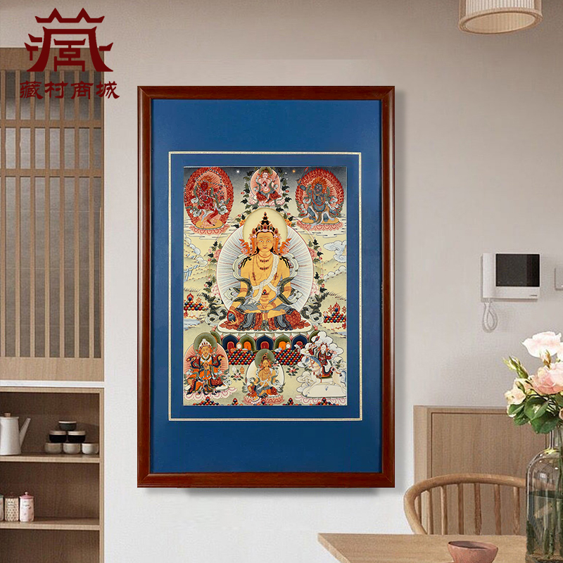 矿物颜料地藏王唐卡挂画