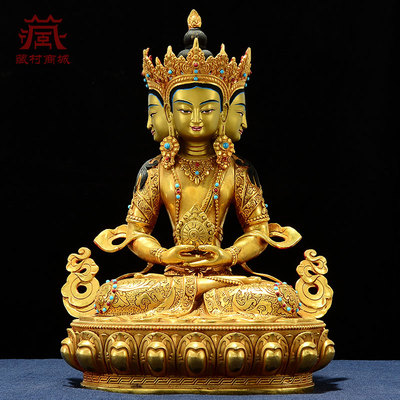 摆件全鎏金大日如来铜像