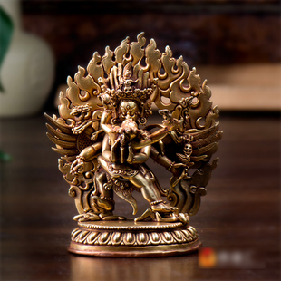 尼泊尔手工12cm 铜全鎏金 普巴金刚 铜像 铜像像