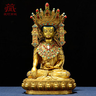 藏村全鎏金《觉卧佛》精工铜雕室内家用《释迦牟尼12岁等身像》
