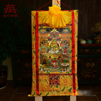 手工双层装裱烫金画心唐卡挂画