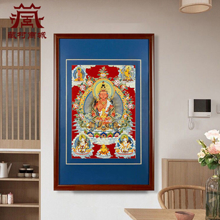 藏村常寿佛矿物颜料唐卡室内家用长寿佛墙壁玄关装饰挂画像