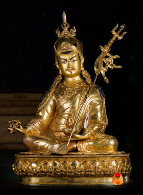 莲花生大士铜像摆件铜现代