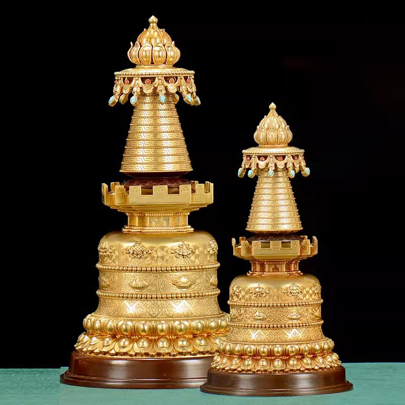 噶当塔家用桌面藏用品菩提宝塔铜噶当塔西藏舍利塔佛塔