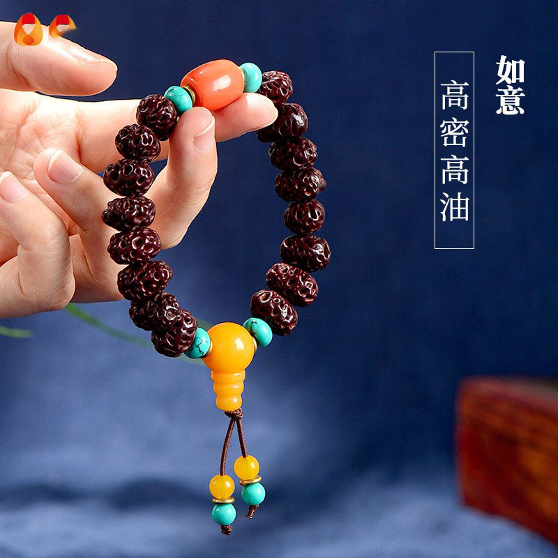 家用民族风用具天意子黑如意菩提子佛珠手串手链男女款玛瑙
