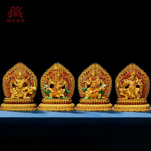 全鎏金《四大天王》室内家用精工铜雕《四大金刚》铜像摆件