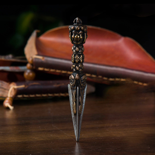 金刚橛修行供具尼泊尔手工仿古做旧上铜下铁普巴金刚杵