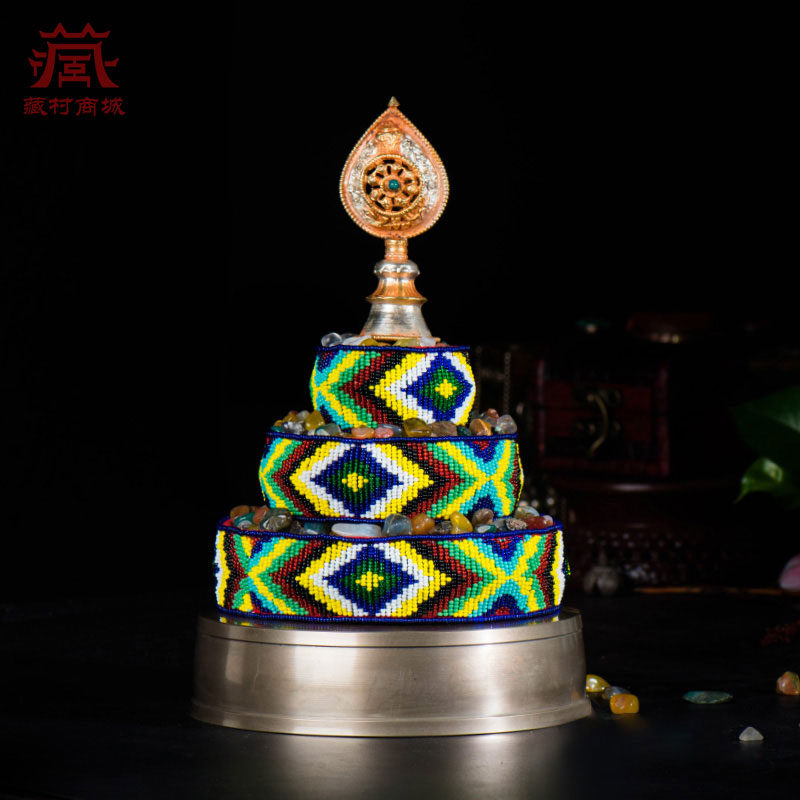 尼泊尔手工铜雕花曼扎盘曼茶罗青铜曼扎修盘罗盘居家摆件