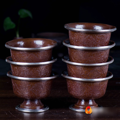 尼泊尔手工紫铜水碗盛水杯