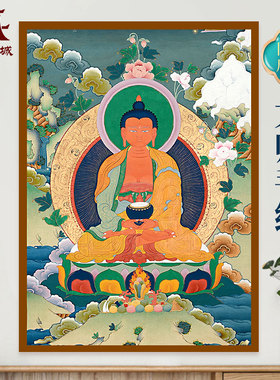 旧勉唐派矿物玄关挂画装饰画