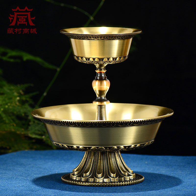 护法杯用品杯供水杯光面铜西藏现代摆件家用佛前圣水杯