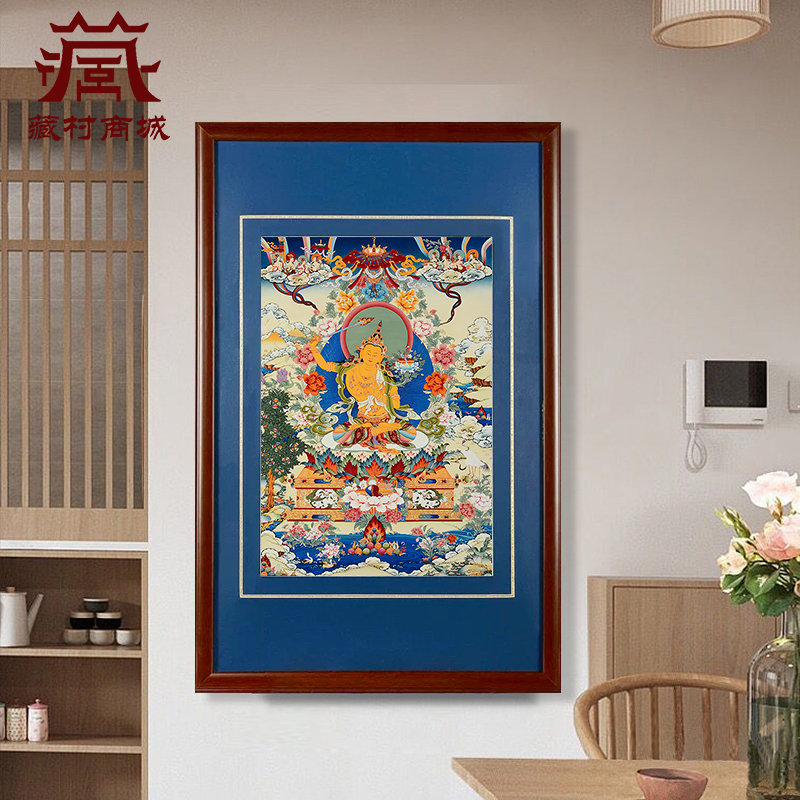 文殊菩萨唐卡玄关挂画