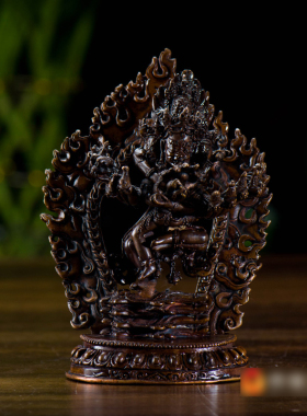 尼泊尔手工铜像摆件古铜