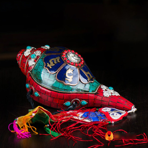 尼泊尔海螺螺号雕花镀银