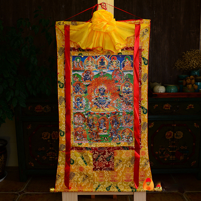 手工双层装裱烫金画心唐卡挂画