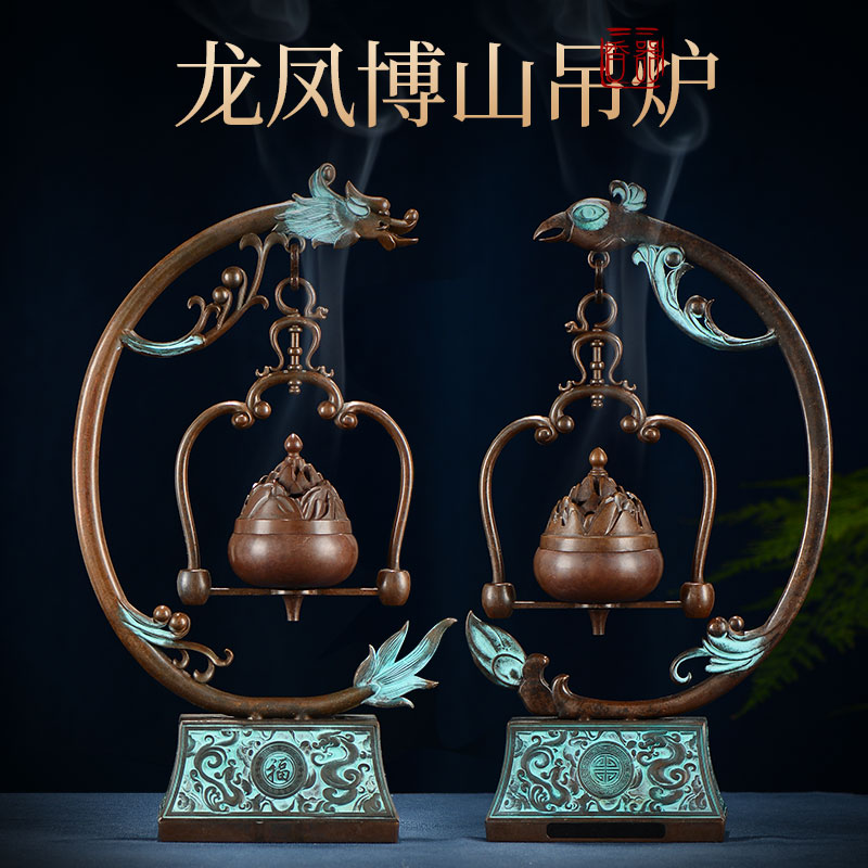 铜制摆件中式点蓝做旧