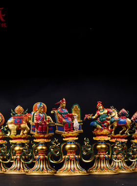 藏村彩绘藏式七珍宝摆件