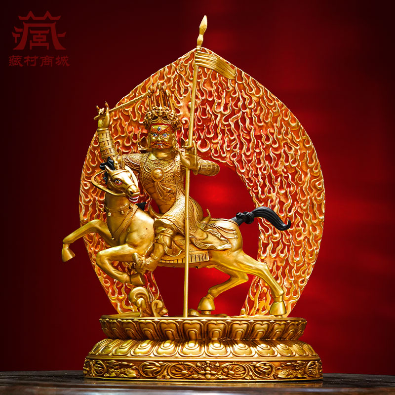 7寸金甲衣护法铜像摆件