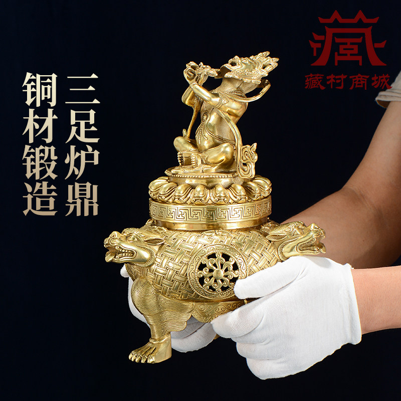 金刚铜香炉烟供火供粉家用室内用品檀香线卧香现代香薰炉